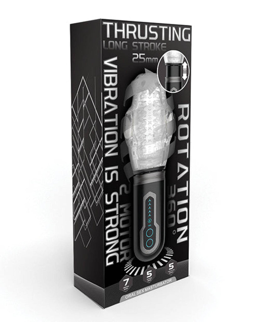 Male Rose 2 Thrusting Rotator - Black - SEX LOVE DOLLS