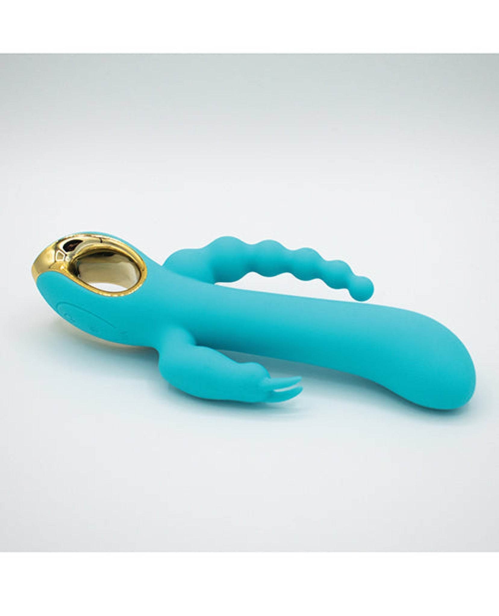 Natalie's Toy Box Mighty Magic Clit, G-Spot & Anal Vibrator - Aqua - SEX LOVE DOLLS