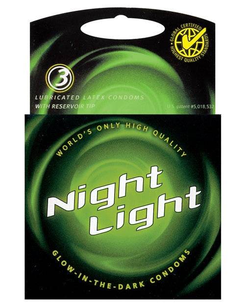 Night Light Glow In The Dark Condom - Box Of 3 - SEX LOVE DOLLS