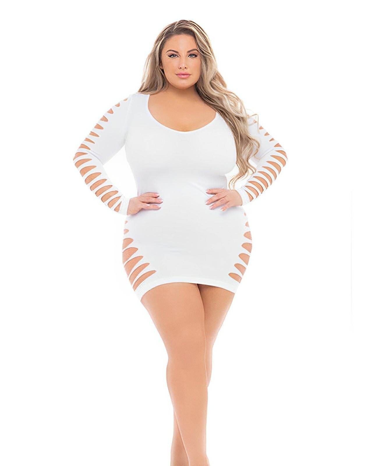 Pink Lipstick Bold Babe Longe Sleeve Dress (fits Up To 3x) Qn - SEX LOVE DOLLS