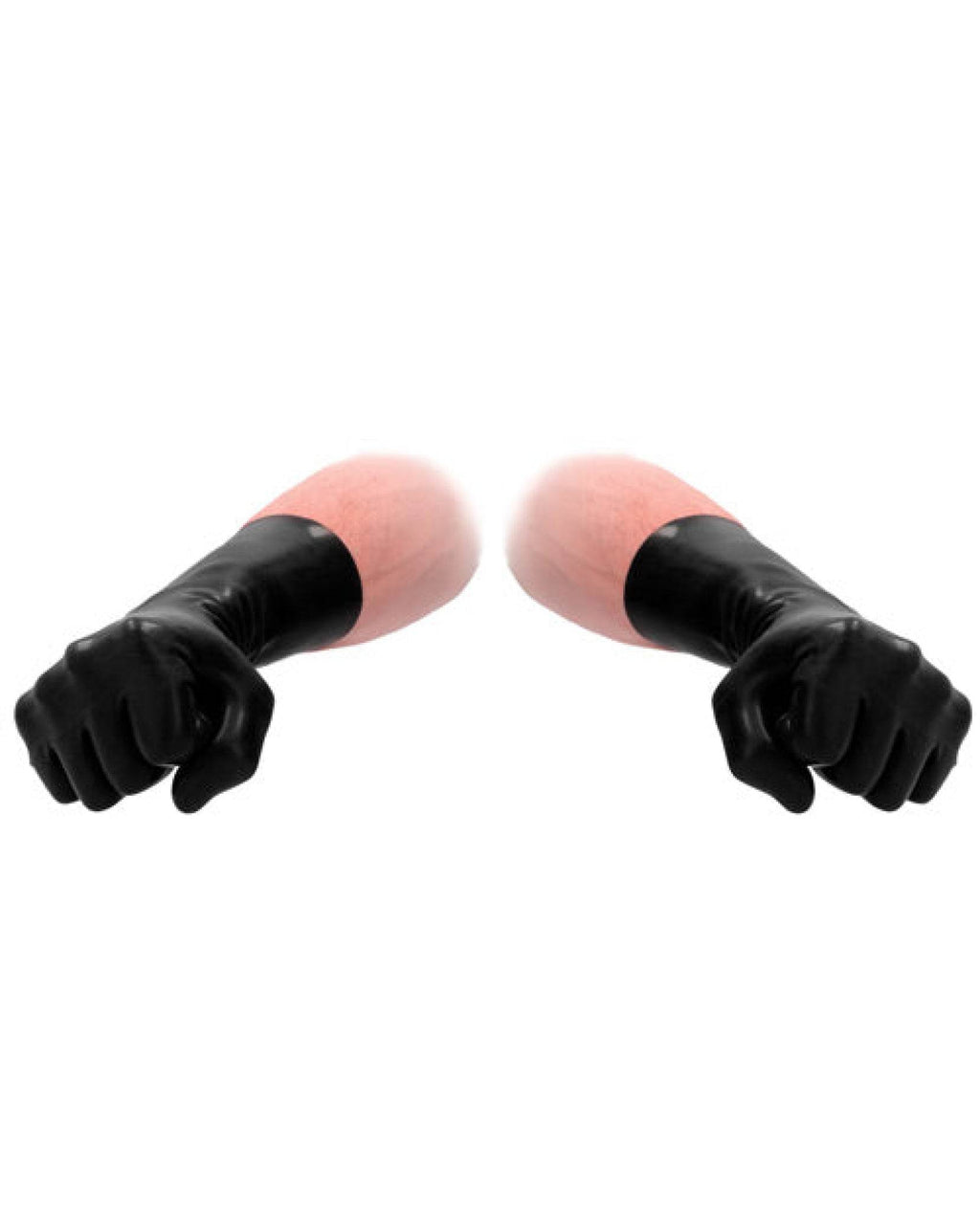 Shots Fist It Latex Short Gloves - Black - SEX LOVE DOLLS