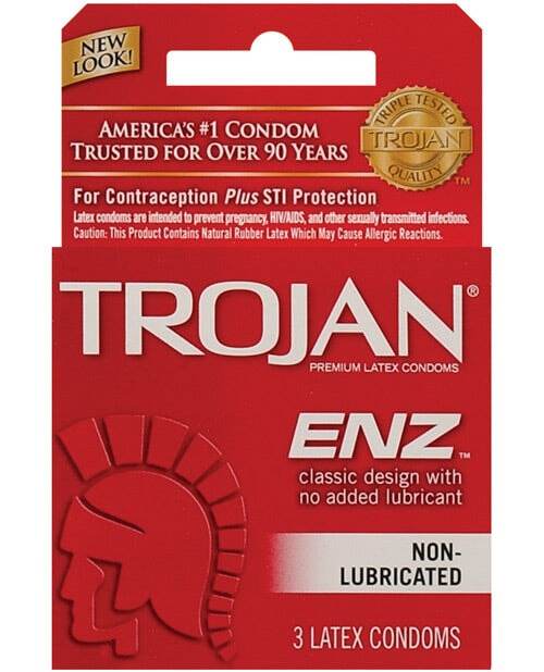 Trojan Enz Non-lubricated - Box Of 3 - SEX LOVE DOLLS